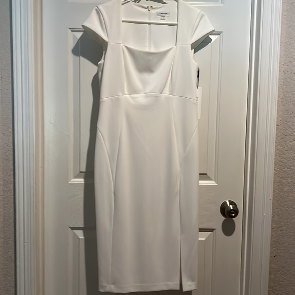 Calvin Klein White Dress Size 8 NWT